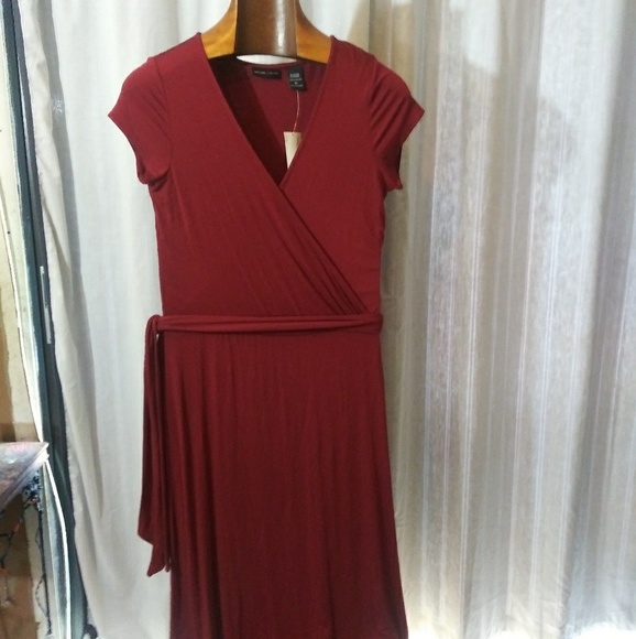 New York & Company Mock Wrap Dress M - Picture 1 of 4